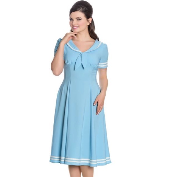 Hell Bunny Dresses & Skirts - NWT Hell Bunny baby blue vintage sailor dress